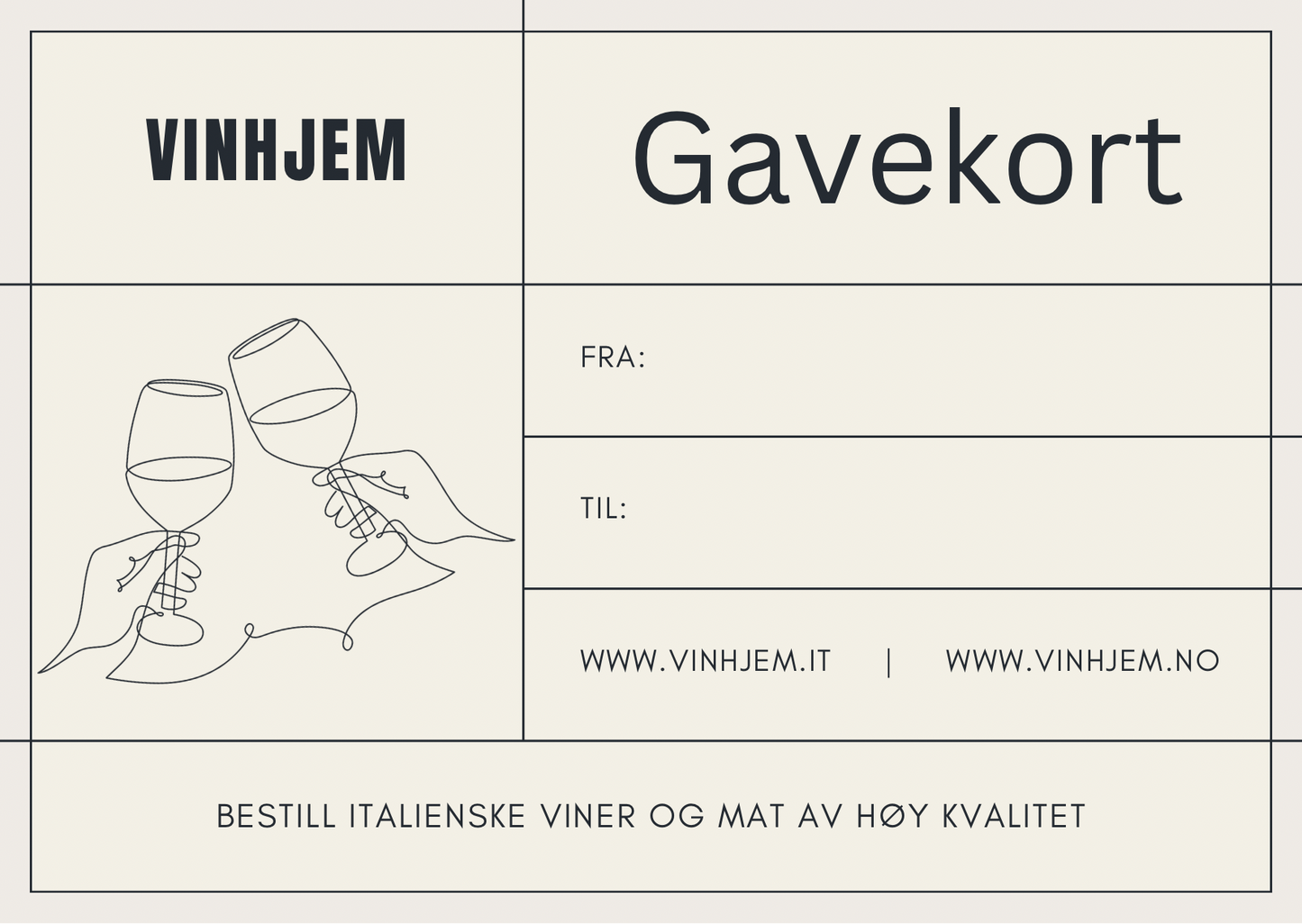 Vinhjem Digitalt Gavekort